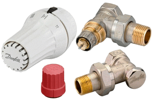 Кутовий радіаторний комплект кран із термоголовкою Danfoss 013G5173