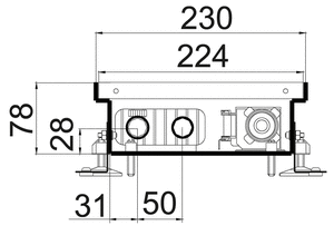 Внутрішньопідлоговий конвектор з вентилятором Polvax KV 230.78