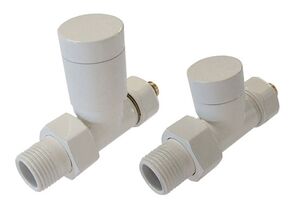 Прямий комплект ручних кранів для радіатора колір білий Schlosser Elegant