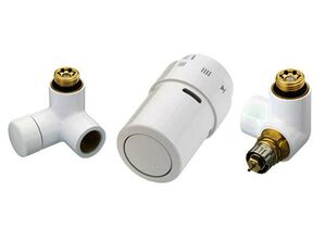 Комплект радіаторний кран із термоголовкою у білому кольорі Danfoss RAX-set