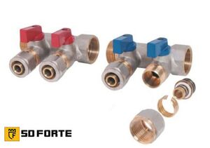 Колектор для води із запірними кранами SD Forte