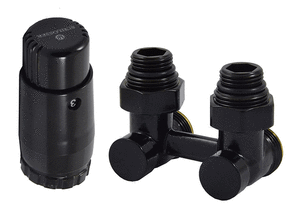 Комплект радіаторний кутовий чорний Schlosser 600800067.RAL90051