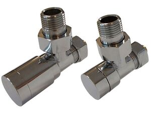 Кутовий комплект ручних кранів для радіатора колір хром Schlosser Elegant