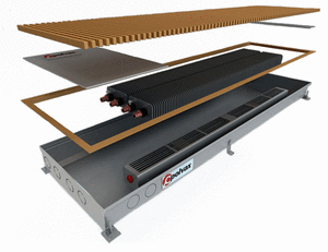 Внутрішньопідлоговий конвектор з вентилятором Polvax KVM 380