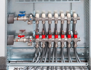 Колектор теплої підлоги в зборі з витратомірами Kermi x-net FT Komfort-2