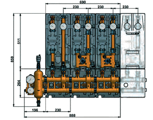 Колектор бронзовий модульний для котла Valtec VT.VAR 30