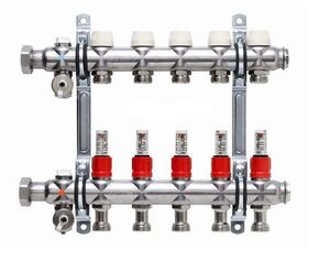 Коллектор Kermi x-net FT, для тёплого пола, нерж. с топметром