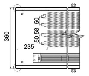 Внутрішньопідлоговий конвектор з вентилятором Polvax KVM Mini 360.67
