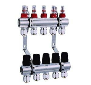 Колектор для теплої підлоги з витратомірами Djoul, Кількість виходів: 2 виходи