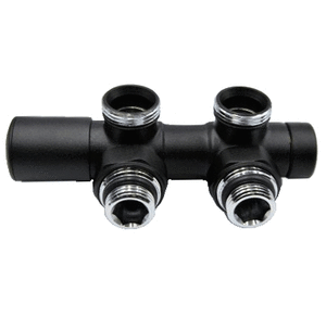 Кутовий регулюючий вузол нижнього підключення чорного кольору Vario term Twins