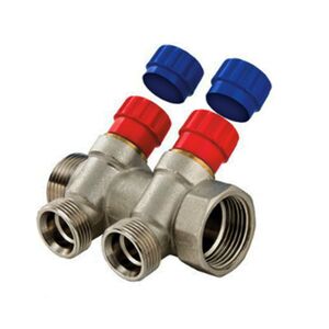 Коллекторы Valtec VTc.560.NE с регулирующими вентилями и выходами 3/4” евроконус