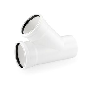 Каналізаційний фітинг трійник Rehau Raupiano Plus, Кут поворота: 45°, Розмір точний: 50, зображення 2