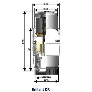Термоголовка кольору Білий-Хром Schlosser Brillant 600200001
