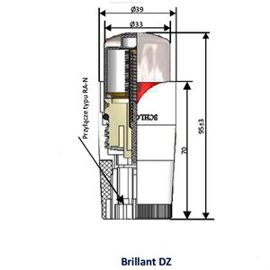 Термоголовка кольору Білий-Хром Schlosser Brillant 600200001
