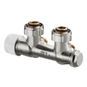 Кутовий вузол з передналаштуванням для нижнього підключення радіатора Oventrop "Multiblock T"