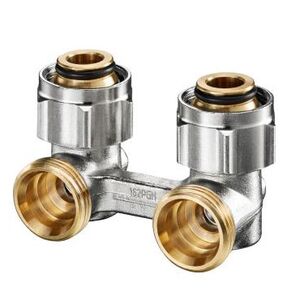 Кутовий вузол нижнього підключення радіатора Oventrop "Multiflex F"