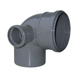 Колено (уголок) канализационное 90 градусов с отводом 50 мм влево