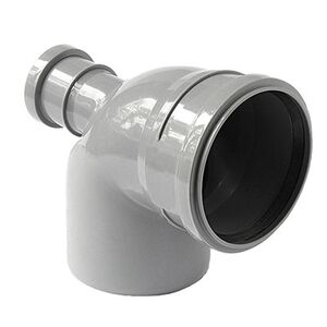 Колено (уголок) канализационное 90 градусов с отводом 50 мм назад