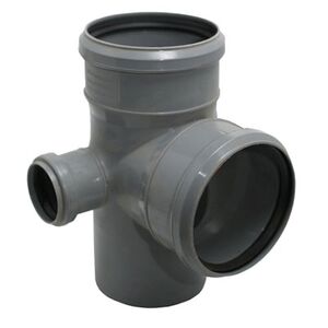 Канализационная двухплоскостная крестовина с отводом 50 мм влево