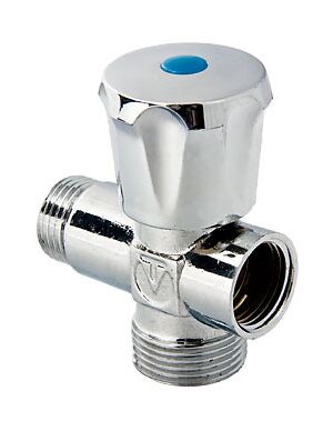 Вентиль - трійник хромований для підключення сантехприладів Valtec VT.255